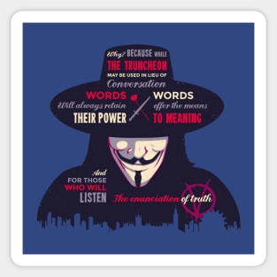 Enunciation of Truth // V for Vendetta, Guy Fawkes, Anarchy, Anonymous Sticker